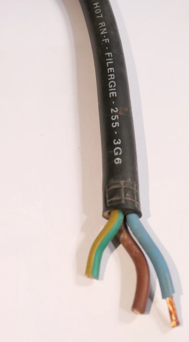 Rubber-insulated flexible cable — illustrative photograph